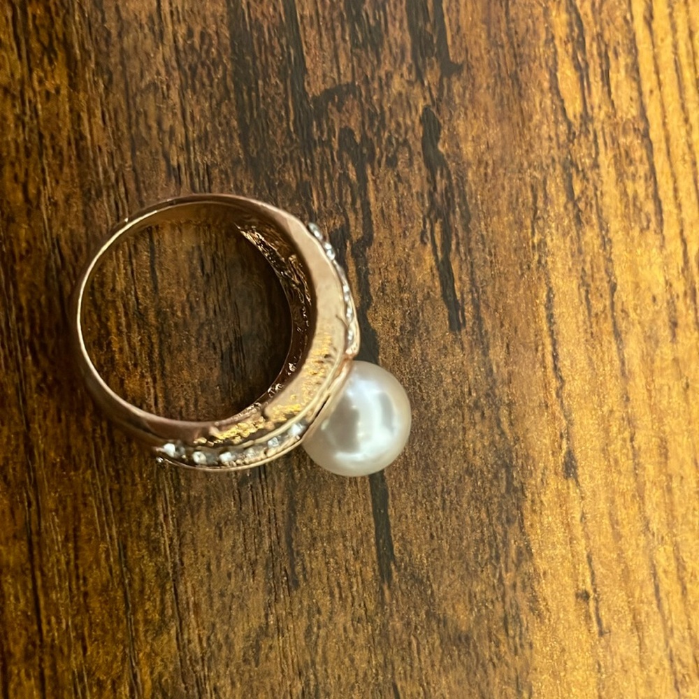 Pearl Ring for Women's Pearl Rings Adjustable Open Pearl Jewerly for Women Girls